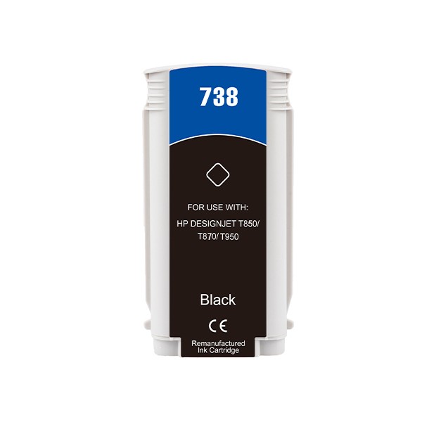 [HP738BK] 130ML Black Reman HP DesignJet T850,T870,XT870,XT950#498N4A