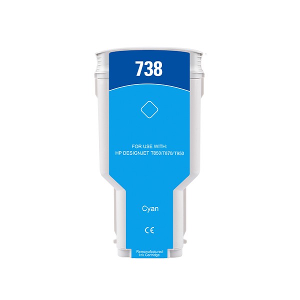 [HP738XLC] 300ML Cyan Reman HP DesignJet T850,T870,XT870,XT950#676M6A