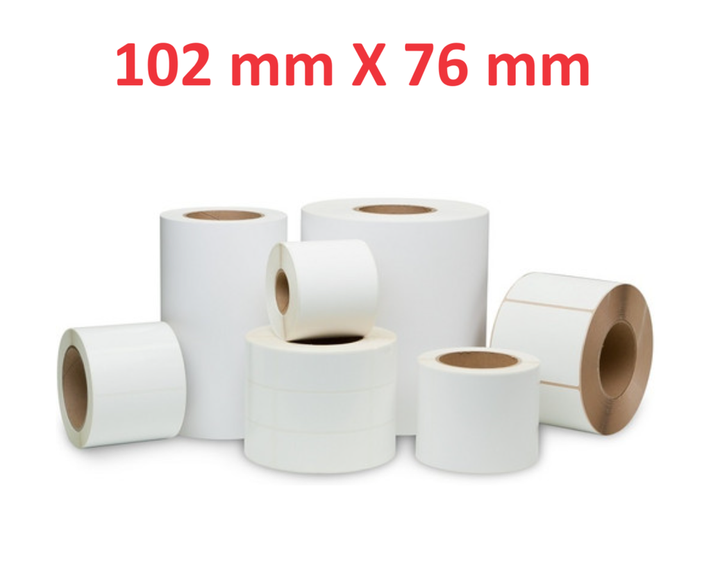 Opaco White Adesivo  Roll:102mm x 76mm, 440 labels,Diametro 40mm Ad inchiostro
