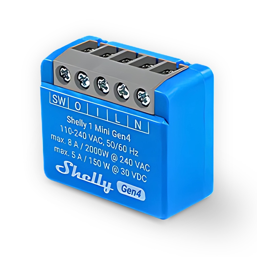 [SH-S1MINIG4] Shelly 1 Mini Gen4 - Smart Relay contatto pulito 8A AC/DC WiFi/BT/Matter/Zigbee