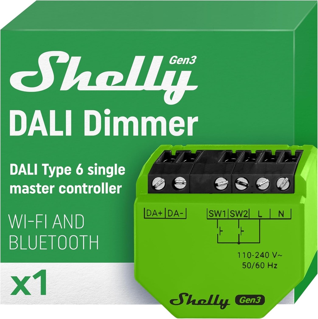 [SH-DALIDIMG3] Shelly DALI Dimmer Gen3 WiFi/BT - Rete di Luci DALI - Master Controller