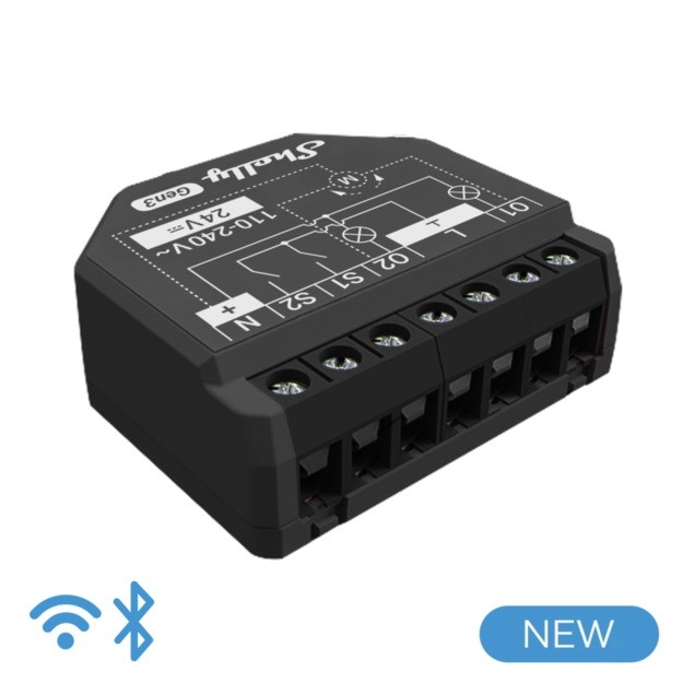 [SH-PLUS2PMG3] Shelly Plus 2PM Gen3 - Smart Relay Tapparelle 16A AC/DC WiFi/BT/Matter + PM