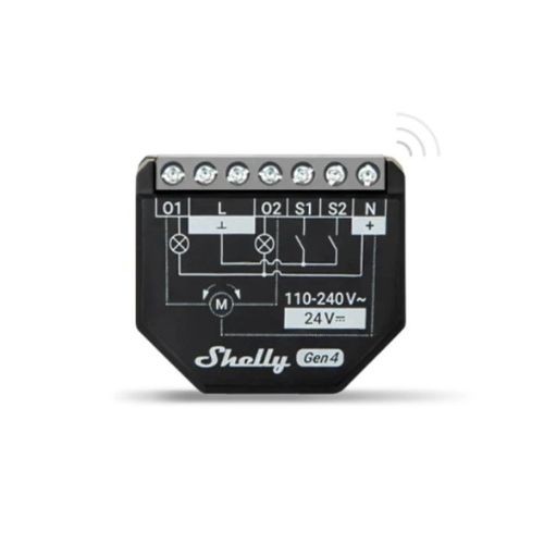 [SH-S2PMG4] Shelly Plus 2PM Gen4 - Smart Relay Tapparelle 16A AC/DC WiFi/BT/Matter/Zigbe +PM