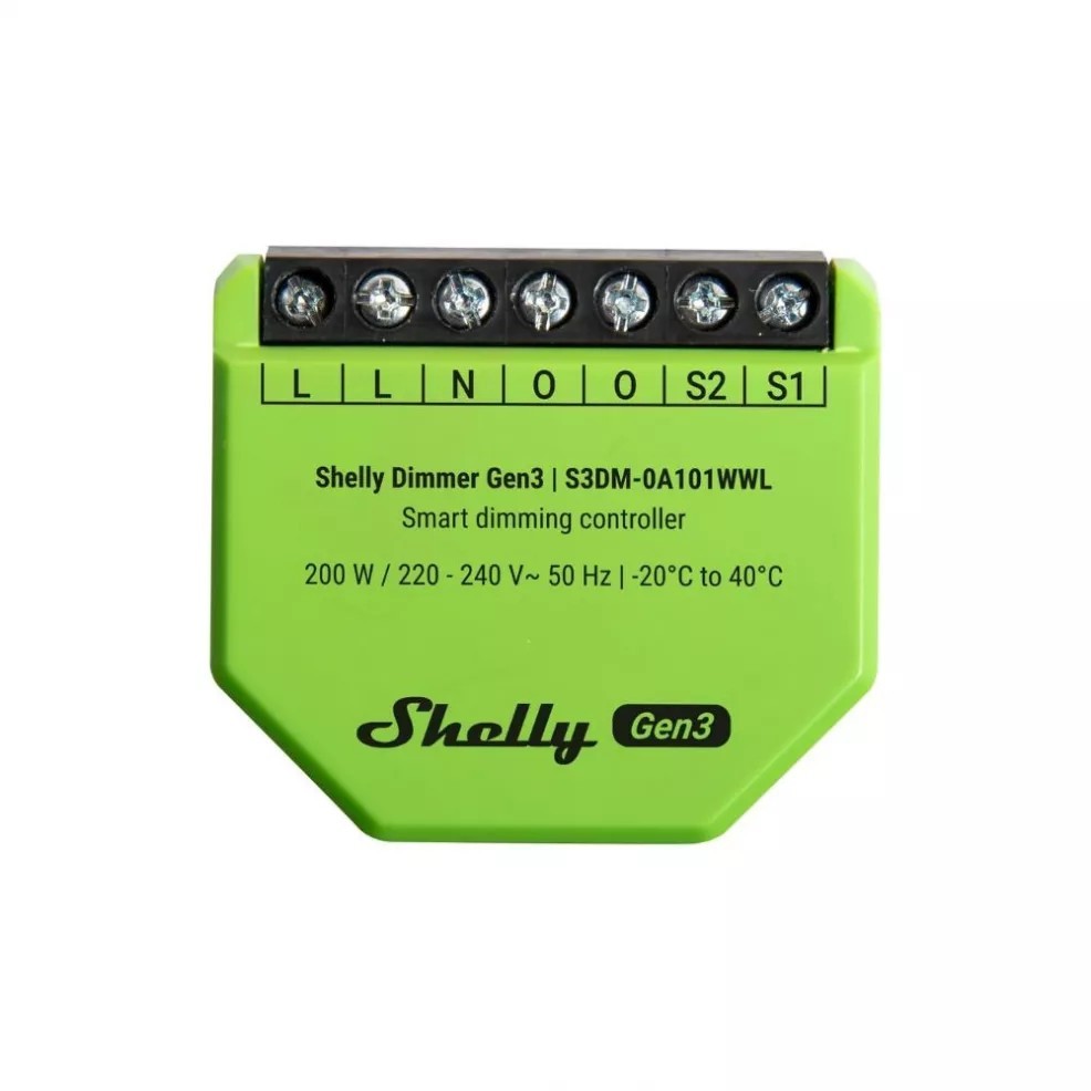 Shelly Dimmer Gen3 - Smart Dimmer AC 1ch. Wi-Fi/BT + PM