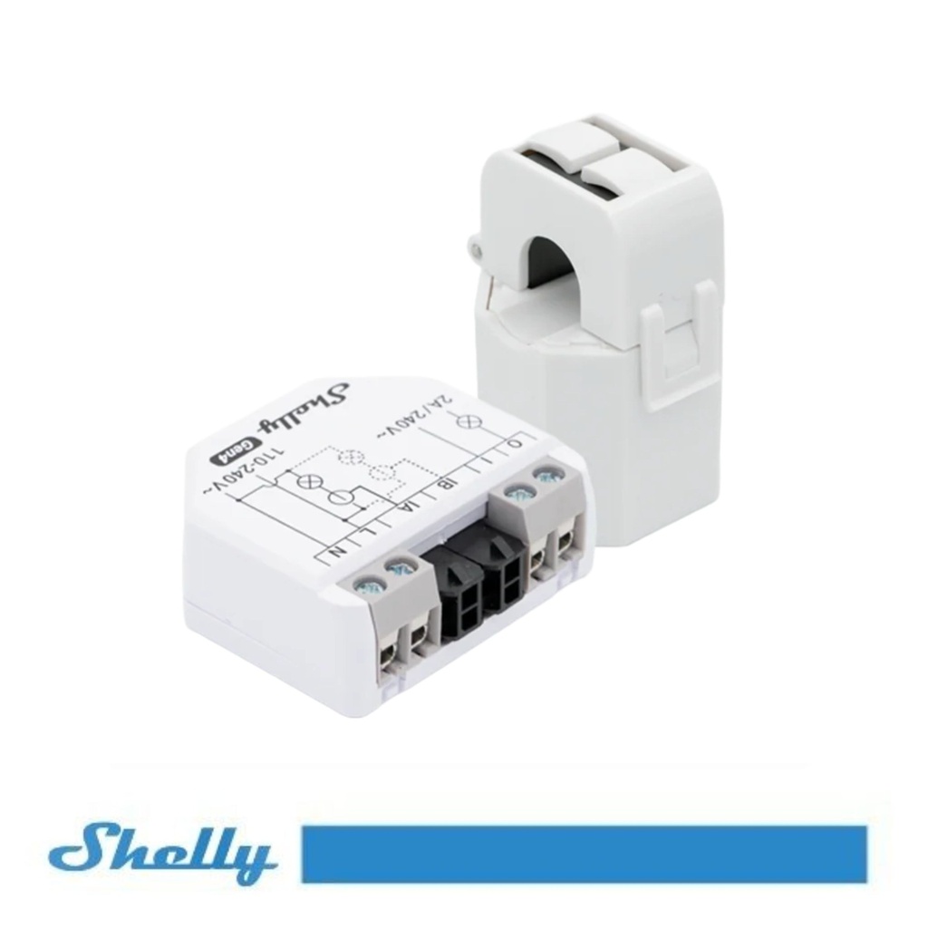 Shelly EM Gen4 - Contatore di energia smart monofase Wi-Fi ,Zigbee, Bluetooth e Matter + Pinza amperometrica 50A