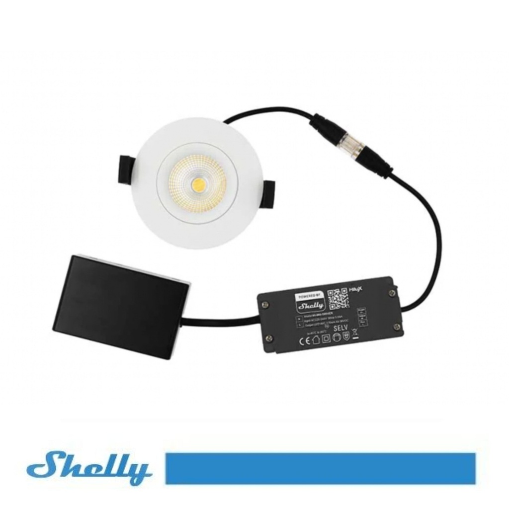 [SH-HDS8W] Shelly Faretto LED Smart da Incasso Hilux Wi-Fi + Bluetooth orientabile bianco
