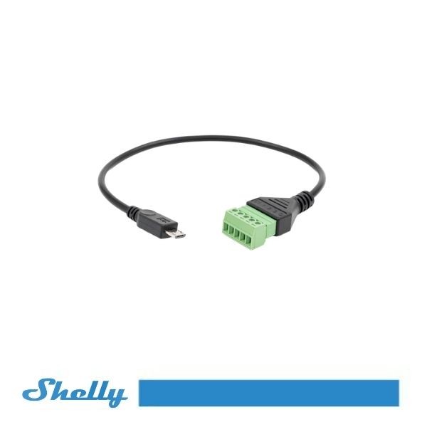 [SH-TERUSB] Shelly Terminale Micro USB per 5 sensori cablati per Shelly Pill