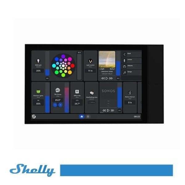 [SH-WALLBKITXL] Shelly Wall Display XL Black - Display Digitale Nero XL