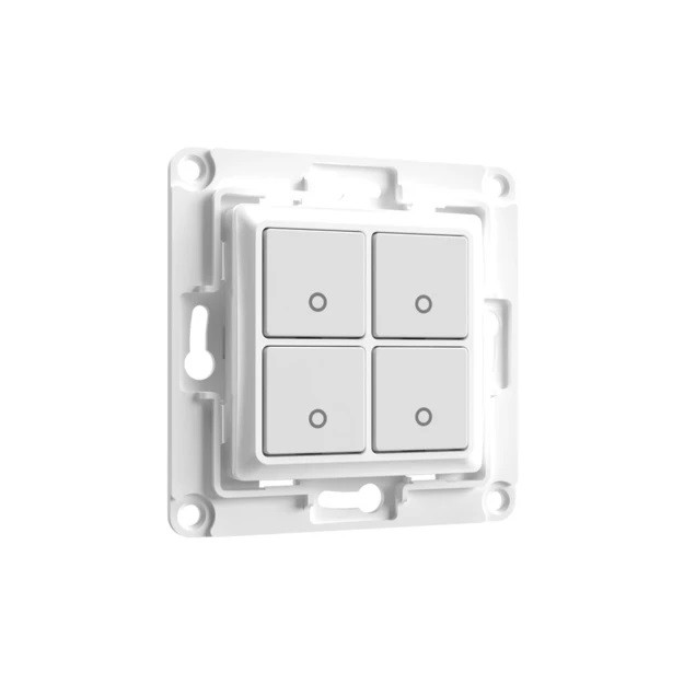 Shelly Wall Switch 4 - Pulsanti filari da parete 4 tasti bianco con supp relay