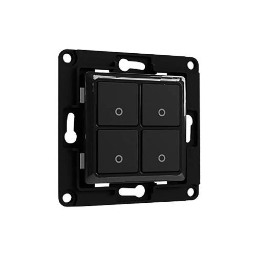 Shelly Wall Switch 4 - Pulsanti filari da parete 4 tasti nero con supp relay