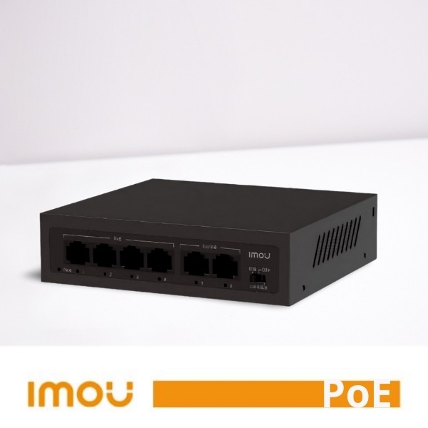 [IM-SF106P] Imou Switch PoE Unmanaged SF106P 4 Porte 10/100 Mbps con 2 Uplink45W