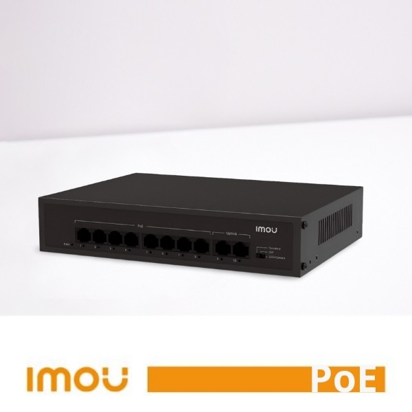 Imou Switch PoE Unmanaged SF110P 8 Porte 10/100 Mbps con 2 Uplink65W