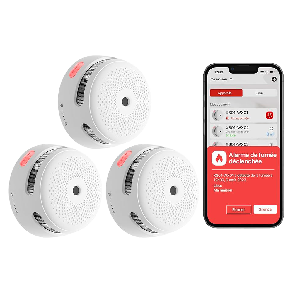 X-Sense KIT 3x Sensori Fumo Link+PRO a batteria sostituibile con centralina RF
