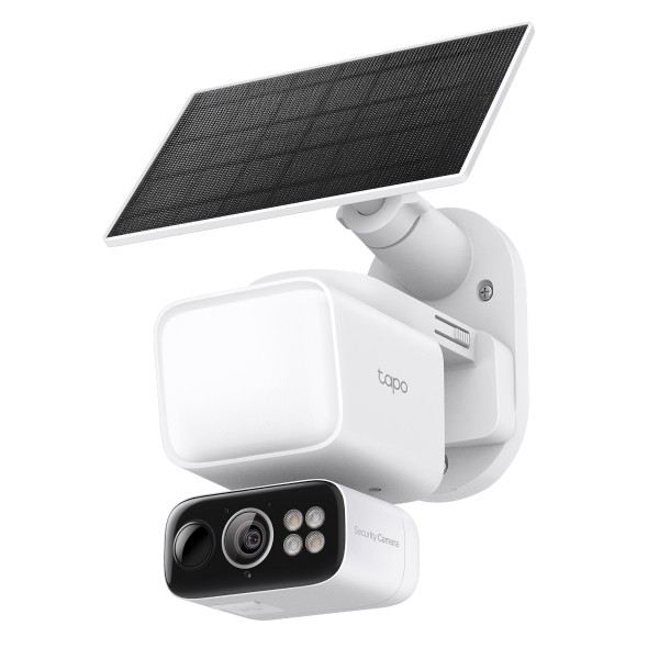[TP-TC50KIT] Tapo Kit Telecamera 2K Outdoor Wi-Fi + Pannello Solare, Faretto 800lm e AI Tracking 360°