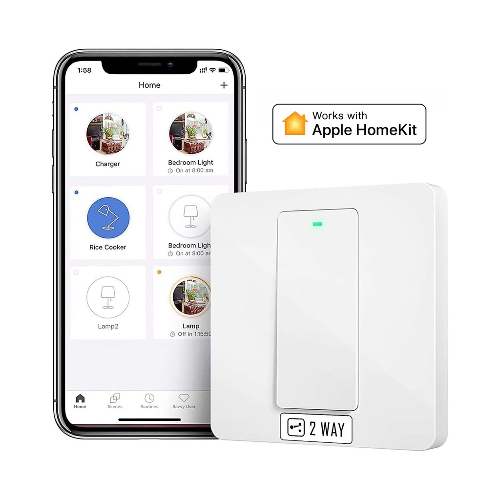 [MS-MSS550HK] Meross Interruttore a parete Wi-Fi Smart - 220V / 2 WAY - Apple HomeKit