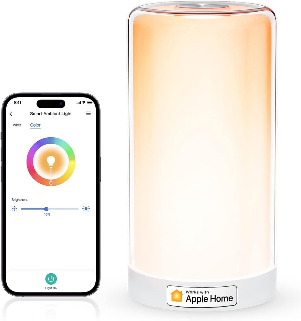 [MS-MSL430HK] Meross Lampada da comodino a Led Wi-Fi RGBWW dimm Apple HomeKit