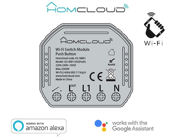 [AS-SBM1] Modulo Pulsante&Interruttore 1CH Wi-Fi da incasso