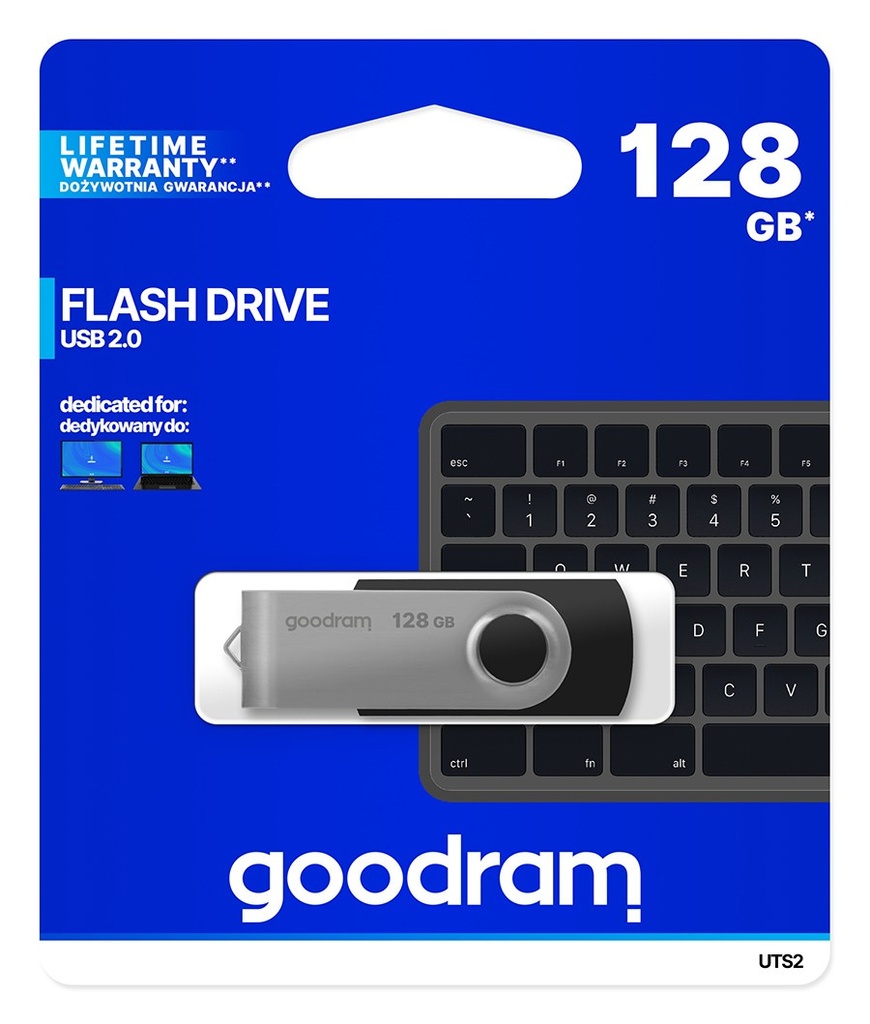 GoodRAM Chiavetta/Pendrive USB Twister 128GB nera USB 2.0 - UTS2-1280K0R11