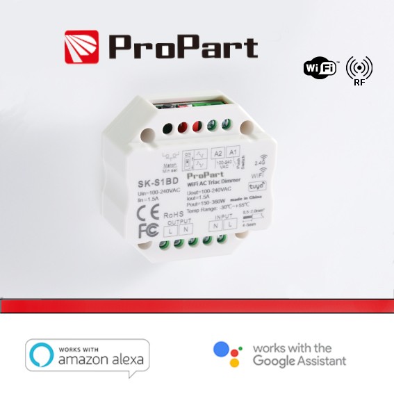 Modulo Smart Dimmer 220V AC Triac 1CHx1.5A Wi-Fi+RF 2.4G