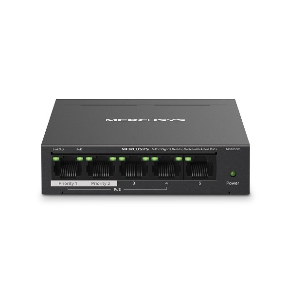 [MS-MS105GP] Switch Desktop 5 porte 10/100/1000 PoE+  - Mercusys MS105GP