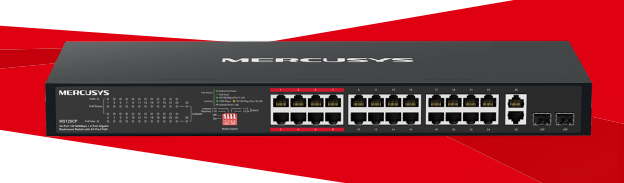 24-Port 10/100Mbps + 2-Port Gigabit Rackmount Switch with 24-Port PoE+
