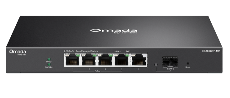 [OMA-ES206XPP-M2] Omada 5-Port 2.5GBASE-T and 1-Port 10GE SFP+ Easy Managed Switch with 4-Port PoE