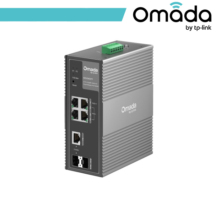 [OMA-IES206GPP] Omada 6-Port Gigabit Industrial Easy Managed Switch 4 PoE - IES206GPP