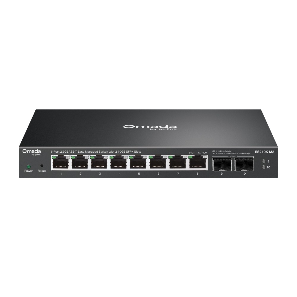 [OMA-ES210X-M2] Omada 8-Port 2.5GBASE-T Easy Managed Switch with 2 10GE SFP+ Slots
