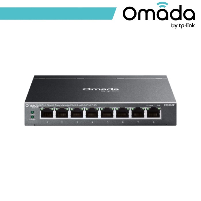 [OMA-ES208GP] Omada Switch Gigabit Easy Managed a 8 porte con 8 porte PoE+ - ES208GP