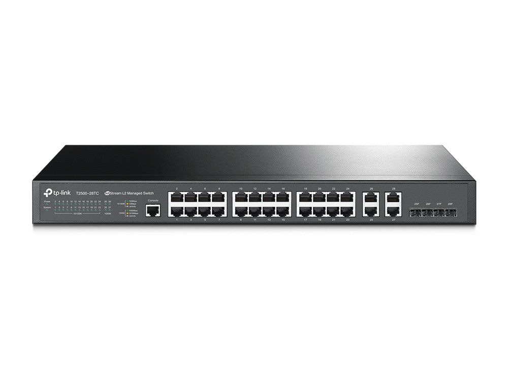 TP-Link Switch Managed L2 24 Porte + 4 Porte Gbit Combo - T2500-28TC
