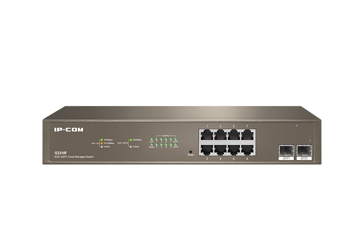 [IC-G3310F] IP-COM Switch Gigabit cloud managed L2 - 10 porte (8 GE + 2 SFP), ProFi | G3310F