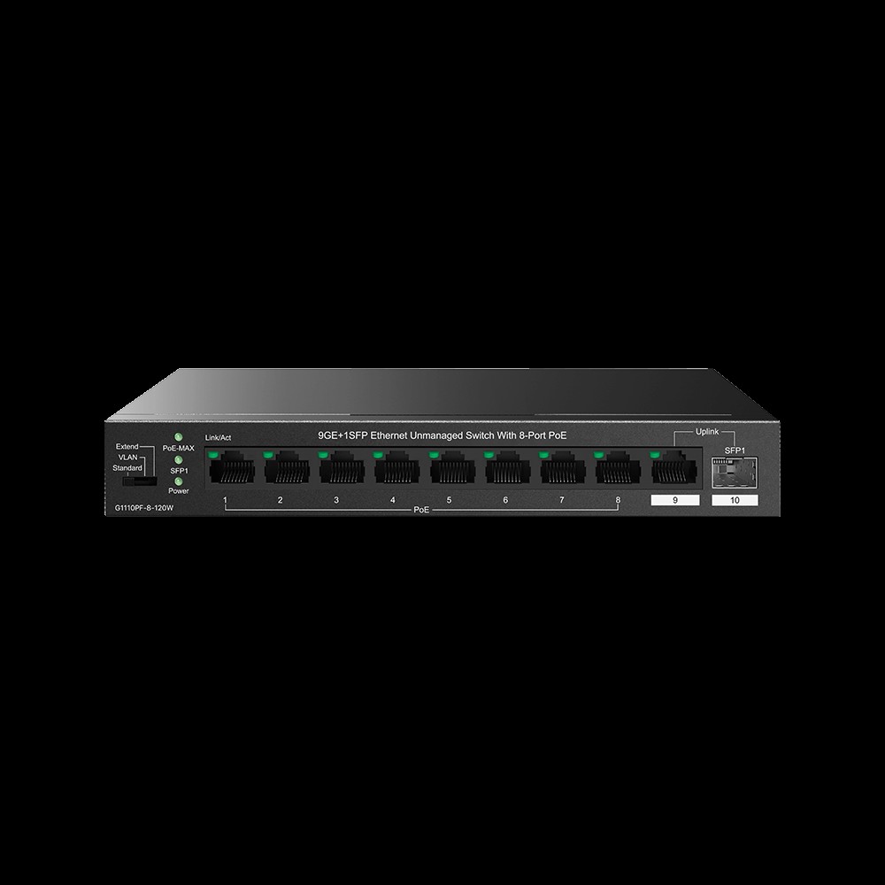 [IC-G1110PF-8-12] IP-COM Switch Gigabit PoE -10 porte(8 GE PoE + 1 GE + 1 SFP 1G) | G1110PF-8-120W
