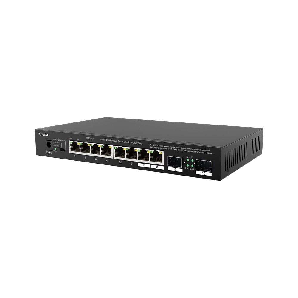 [NT-TEM2010F] Tenda Switch 2.5G - 10 porte (8 porte 2.5GE + 2 SFP) Desktop | TEM2010F