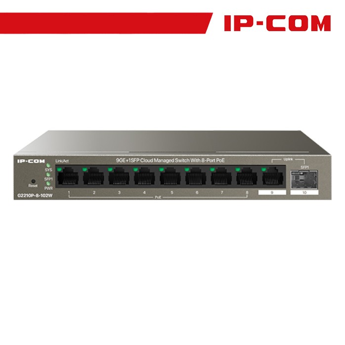 [IC-G2210P-102] IP-COM Switch Giga PoE cloud managL2-10port(8GE PoE+1GE+1SFP)Pro | G2210P-8-102W