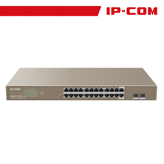 IP-COM Switch Gigab PoE cloud managL2 -26port(24GE PoE+2SFP)Pro | G3326P-24-410W