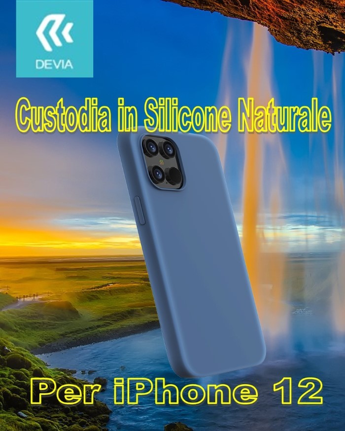 Cover in Silicone Waterproof per iPhone 12 & 12 Pro Blu