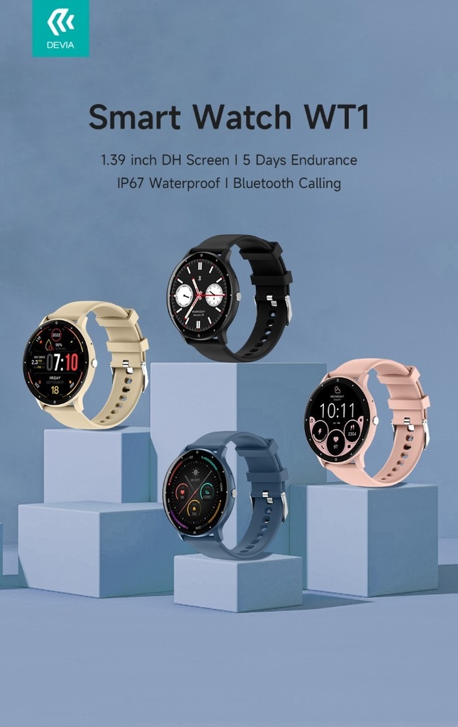 [DESWT1950A] DEVIA Smart Watch modello WT1 APP DaFit Blu