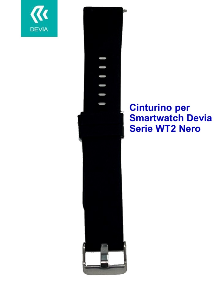 [DEWT2B107B] Cinturino per smartwatch Devia Serie WT2 Nero