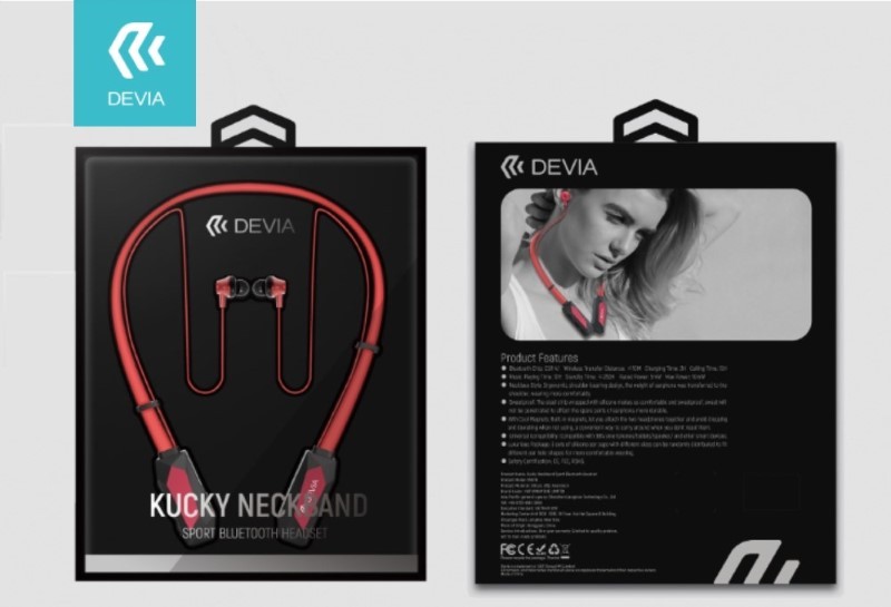 [DEBT41S126R] Auricolari Bluetooth Sport con Archetto Magnetico Rosso