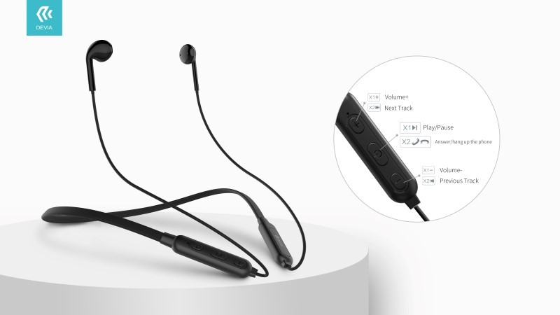 [DEBTDE248B] Auricolari Smart Sport Dual Bluetooth con archetto Neri