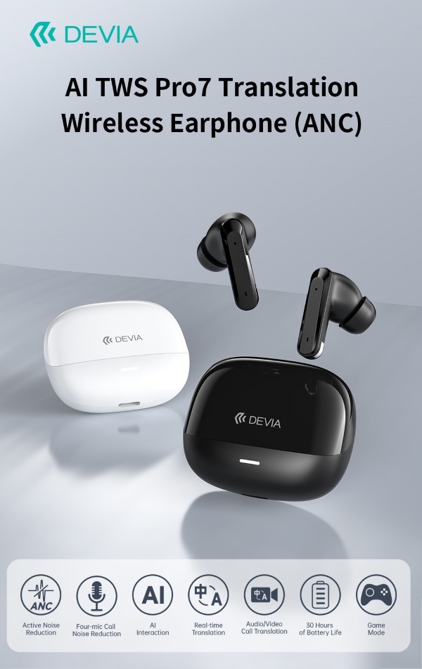 [DEP7TWS841B] Auricolari TWS Earbuds AI con ANC Avanzato, 4-Mic ENC e Traduzione Multilingua in Tempo Reale Neri
