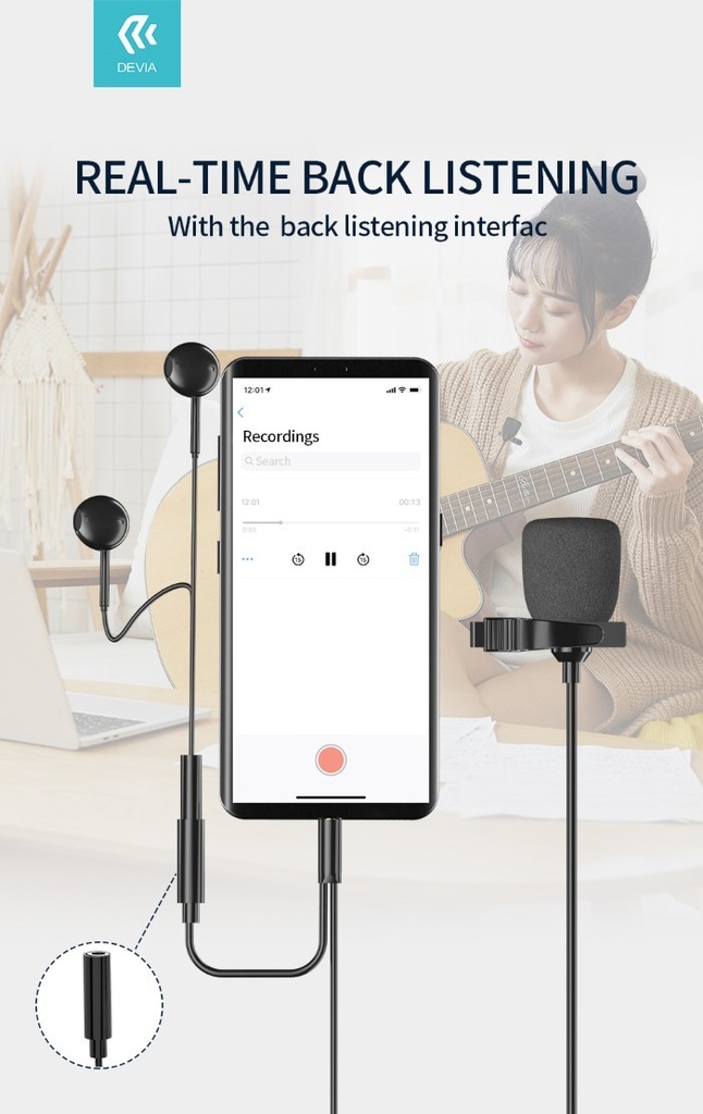 [DEMICJK069] Microfono per Smartphone a filo con connettore Jack 3,5mm