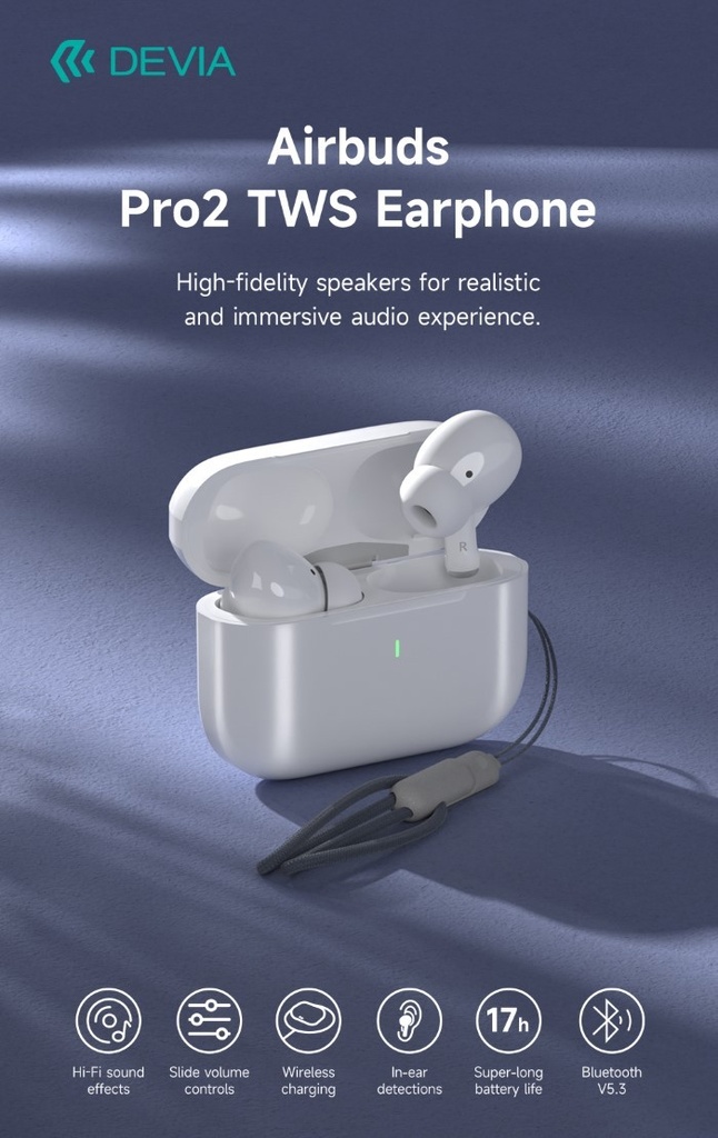 [DETWSAP2138] Auricolare Airbuds Pro2 EM058 TWS carica Wireless Bluetooth