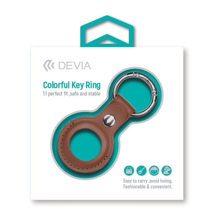 [DESATP123M] Portachiavi per AirTag Apple in Pelle colore Marrone