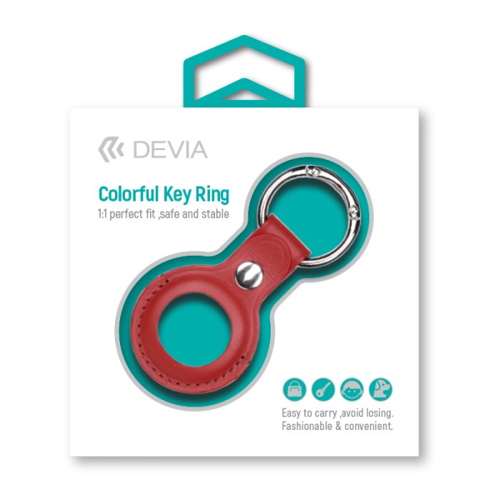 [DESATP130R] Portachiavi per AirTag Apple in Pelle colore Rosso