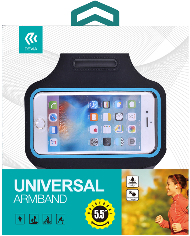 [DEUS124B] iSport Fascia Supporto Smartphone max 4.7'' Waterproof Nera