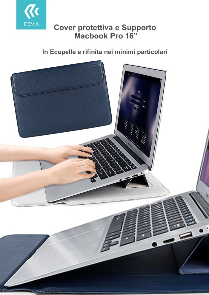 Cover protettiva per Macbook Pro 16'' con Supporto Blu