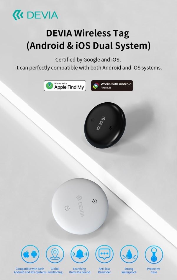 [DEEM611A622W] Anti-smarrimento  EM611 Wireless Tag Compatibile Android e iOS Bianco