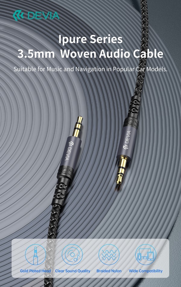 Cavo Audio Jack dorati 3,5 a 3,5 mm 1 Metro nero