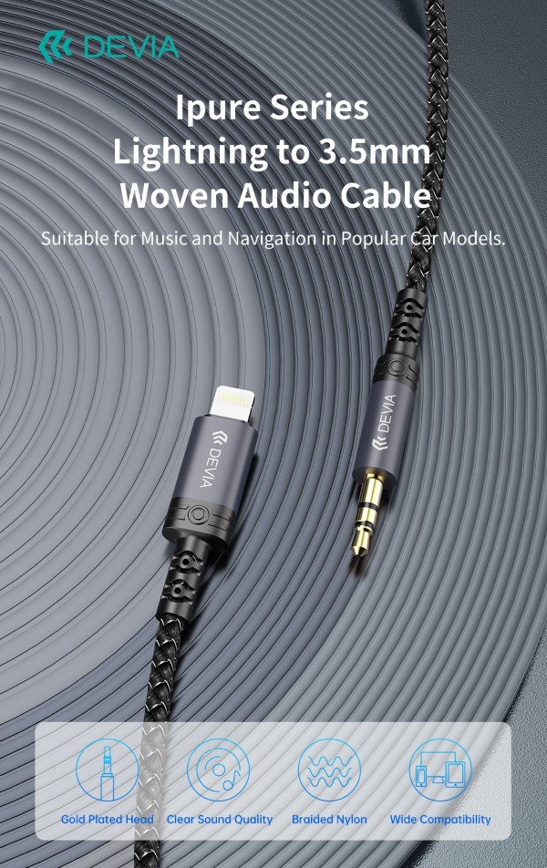 [DEILJACK950] Cavo Audio da Lightning a Jack 3.5mm lunghezza 1 mt